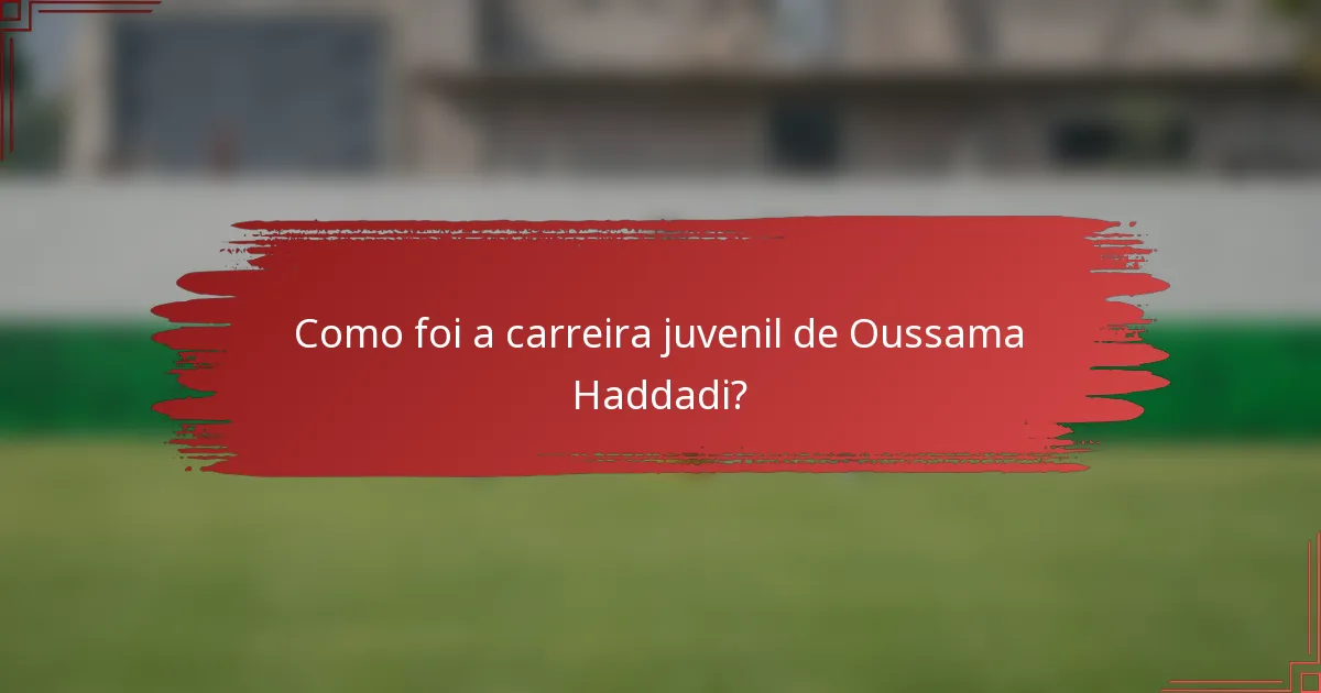 Como foi a carreira juvenil de Oussama Haddadi?