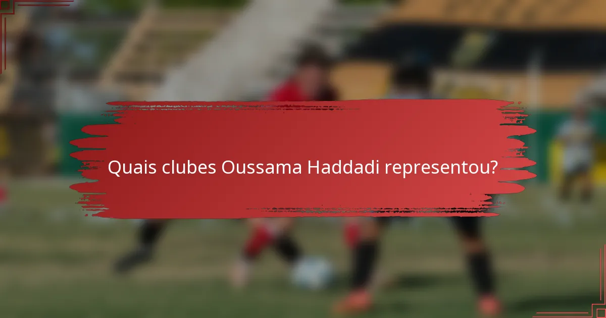 Quais clubes Oussama Haddadi representou?